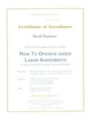  How To Operate Under Labor Agreements - Certificate of Attendance