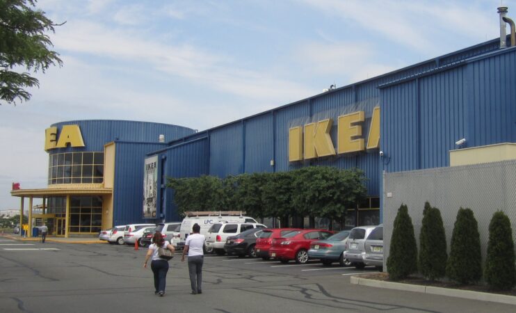 Side view of IKEA before painting from Ikea Drive. Retail Stores and Malls